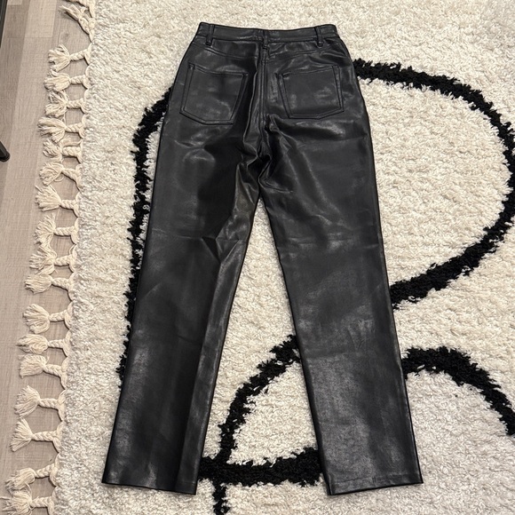 Aritzia Black Faux Leather High-Rise Pants - Picture 3 of 3
